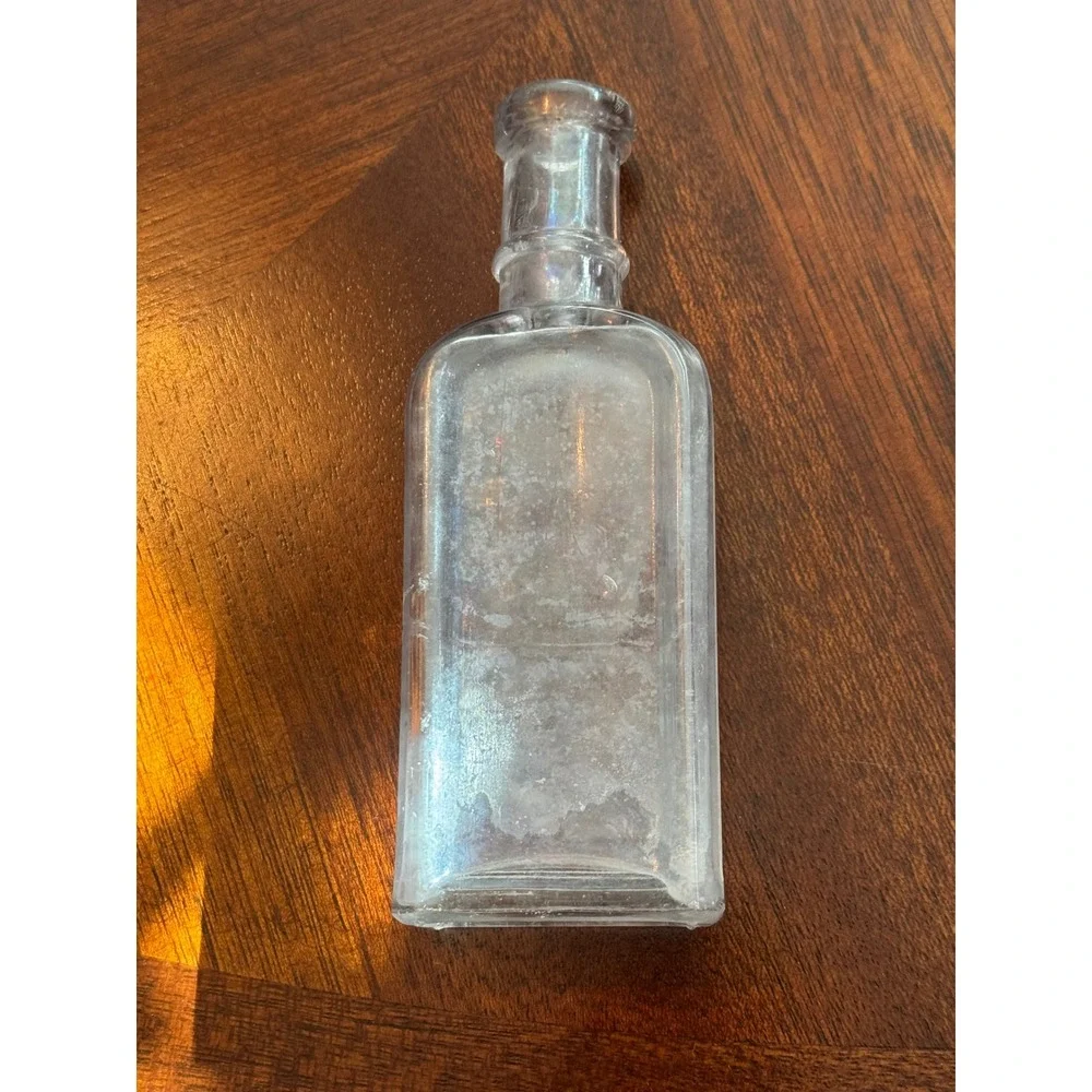 Antique VTG Apothecary Clear Glass Bottle Trio Hazel Atlas Lot set of 3 decor